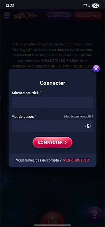 Win Vegas Plus Connexion