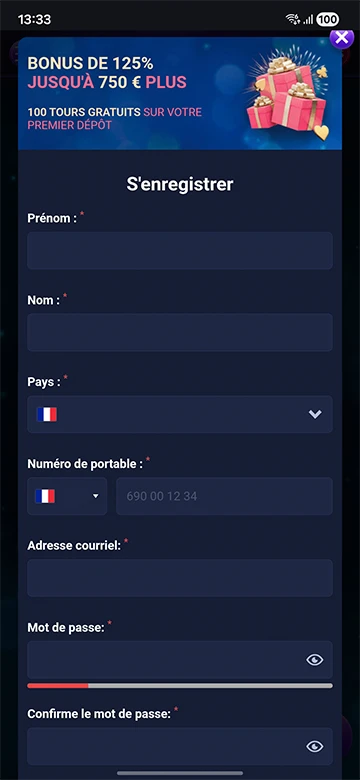 Inscription sur Vegas Plus